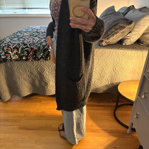 Mossimo Long Cable Knit Cardigan, Size XL - Picture 3 of 6